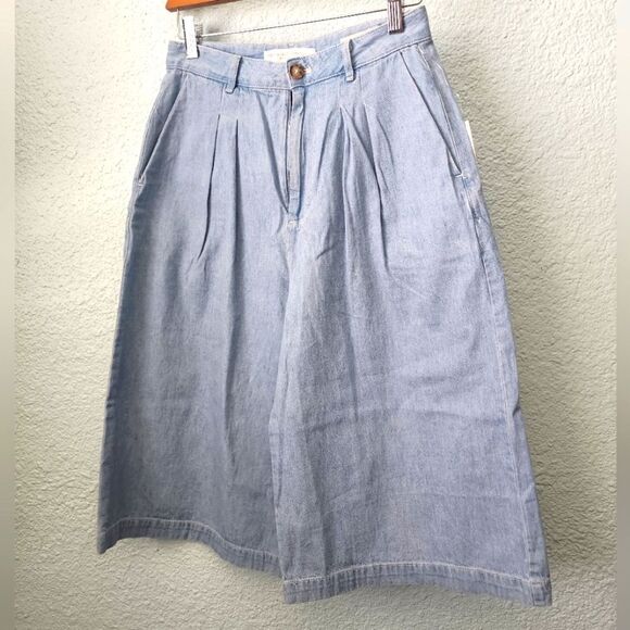 Pilcro and the letterpress denim wide leg cropped cullotes jeans new with tags - Picture 2 of 15